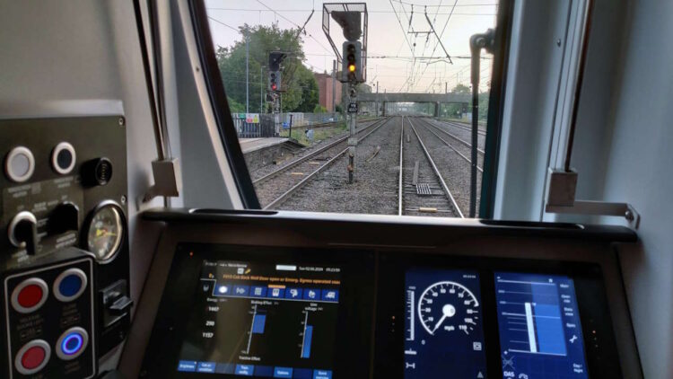 Example of in-cab train signalling. // Credit: Network Rail