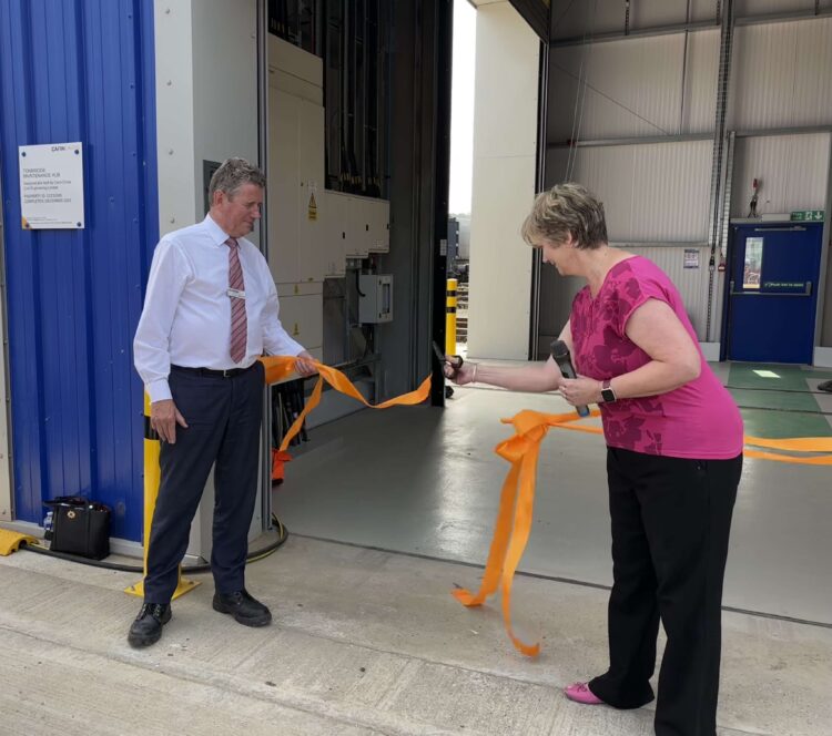 Cutting the ribbon