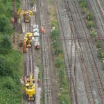 Aerial view of rail improvements at Kensal Green. // Credit: Network Rail