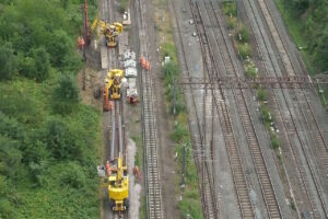 Aerial view of rail improvements at Kensal Green. // Credit: Network Rail