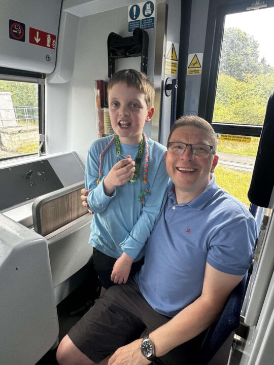 Nathaniel Briggs and his father, Anthony Briggs. // Credit: TransPennine Express