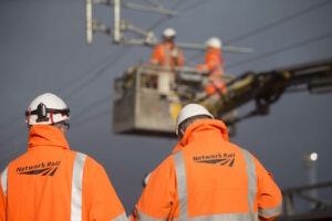 Network Rail overhead line engineers. // Credit: Network Rail