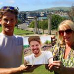 Vicki and Jonathan Searle, with a picture of their son Henry