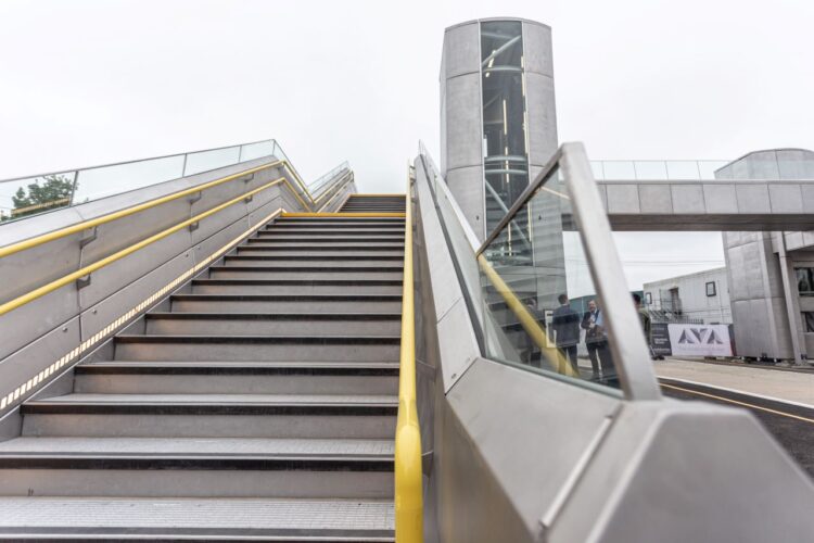 Staircase and lift of the AVA bridge - Network Rail