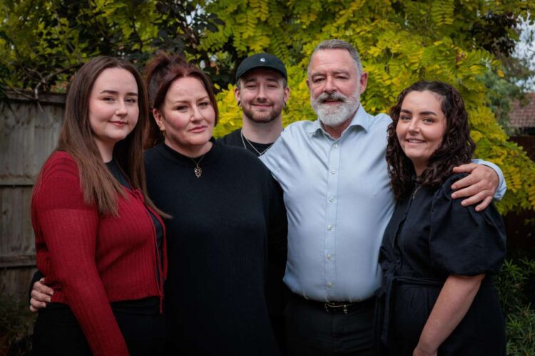 The Innes family in the garden