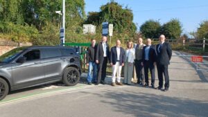 The launch of the new EV charging points at Thirsk station - TransPennine Express