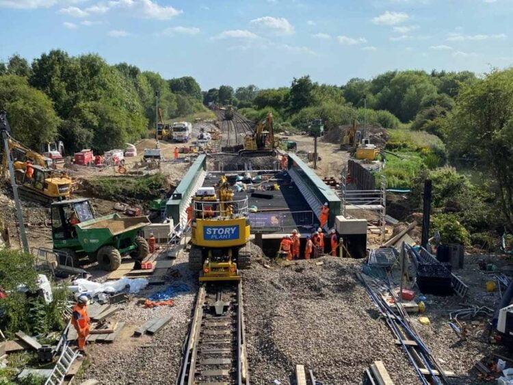 The scale of the works undertaken at Kings Sutton bridge - Network Rail