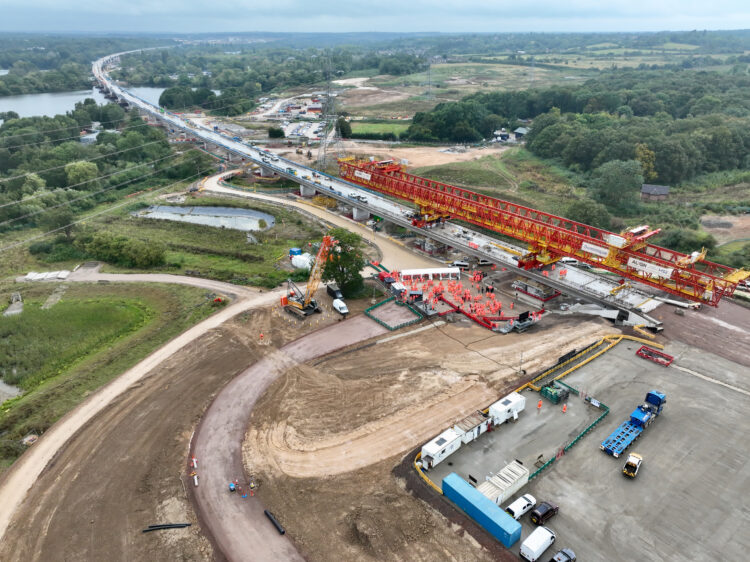 Final segment of the Colne Valley Viaduct in place. // Credit: HS2