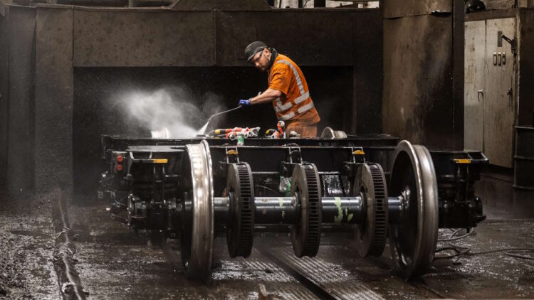 Overhauling a bogie from Avanti West Coast's Pednolino fleet. // Credit: Avanti West Coast