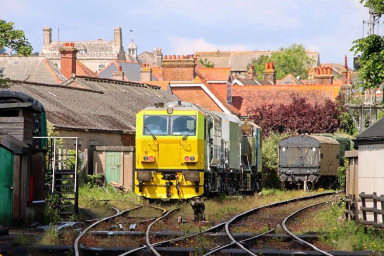 Multi-Purpose Vehicle in sidings at Swanage. // Credit: Andrew P M Wright