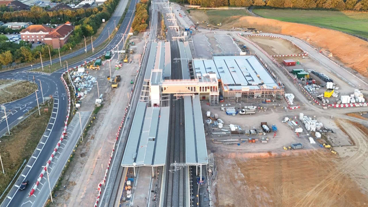 Latest view of the new Beaulieu Park station. // Credit: Network Rail