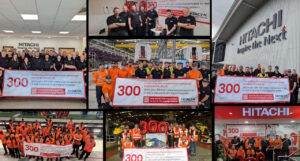 Collage of Hitachi staff celebrations. // Credit: Hitachi Rail