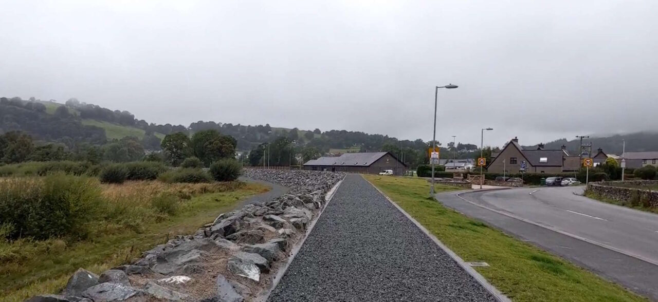 The trackbed where trains will run