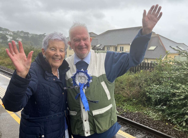 George and Margaret Stone at Carbis Bay station. // Credit: Great Western Railway