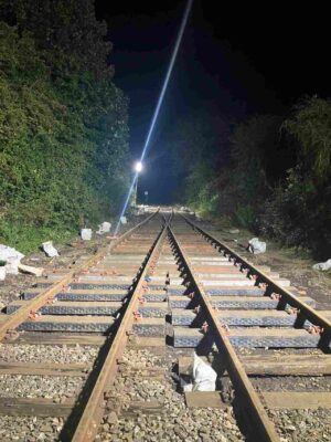 Maiden Newton Junction prior to final ballasting - Network Rail