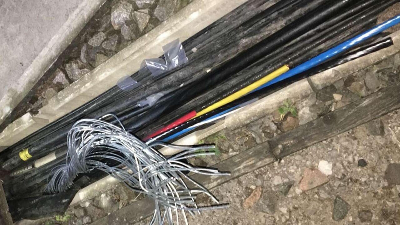 After-effect of metal cable theft. // Credit: Network Rail