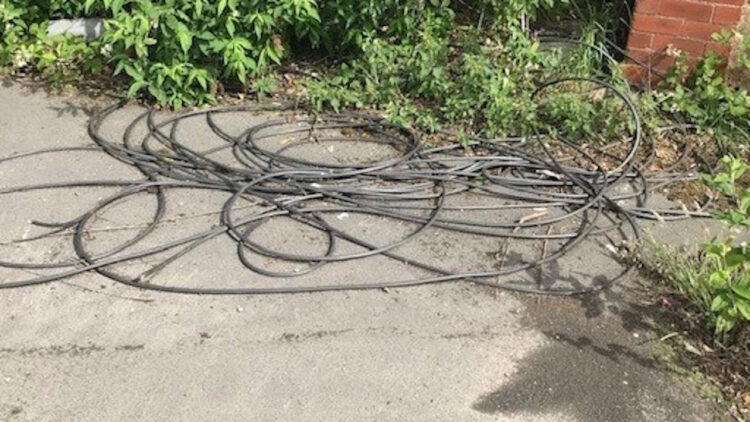 Evidence of metal cable theft. // Credit: Network Rail