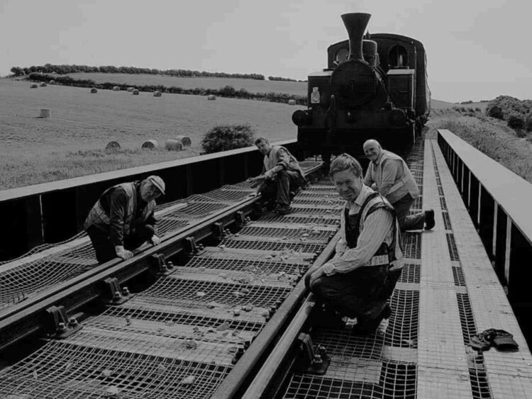 Newspaper image from the Down Recorder's coverage of the first train over the new Quoile Bridge