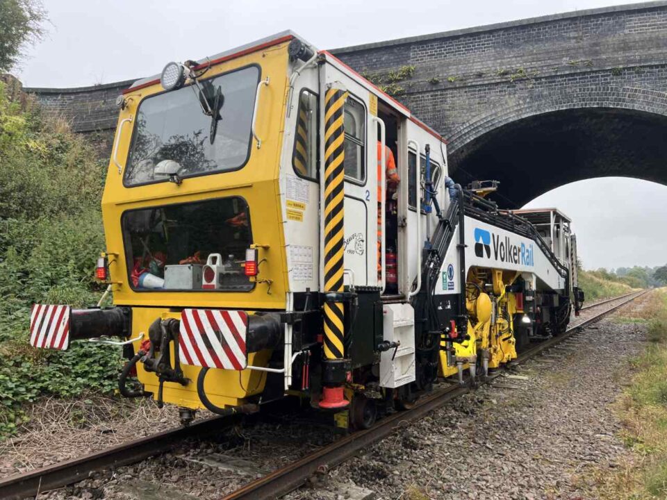 Tamper at work on GCR Main Line just north of Barnstone Tunnel September 4th 2024 - Tom Ingall