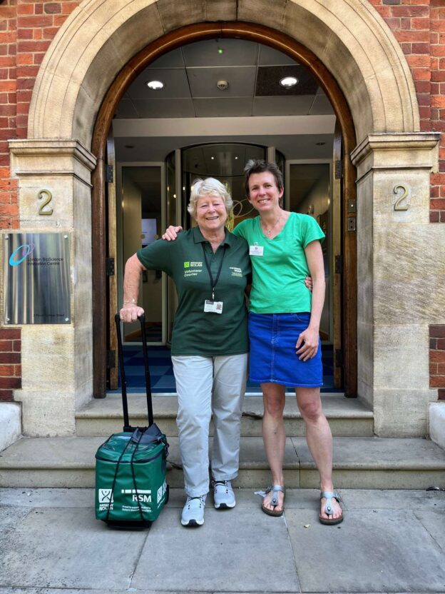 TfL Image - Anthony Nolan volunteer, Irene Robertson courier with TfL's Sonja Jutte