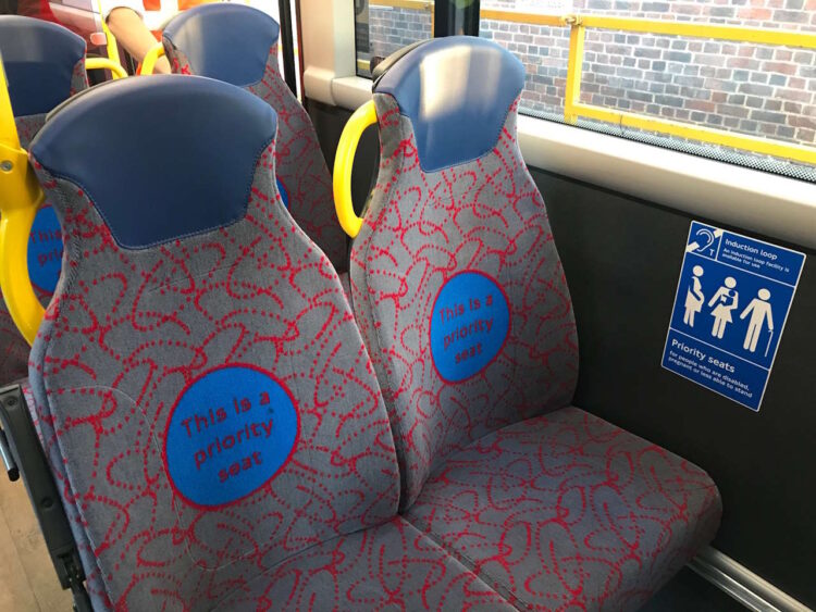 This is a priority seat bus. // Credit: Transport for London moquette