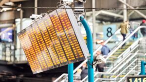 Train departure boards at a Station - Nelson Bostock Future Labs