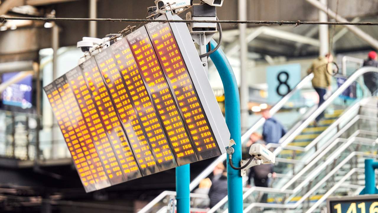 Train departure boards at a Station - Nelson Bostock Future Labs