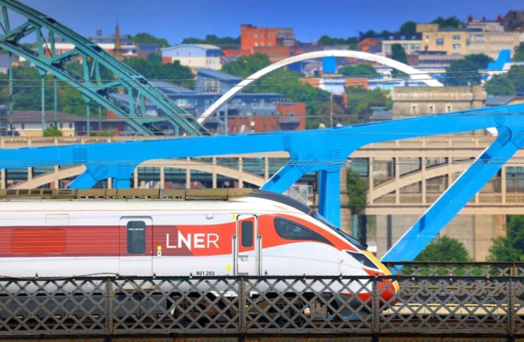 An LNER Azuma train in Newcastle