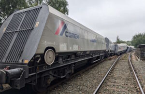 Derailed wagons on the bridge.