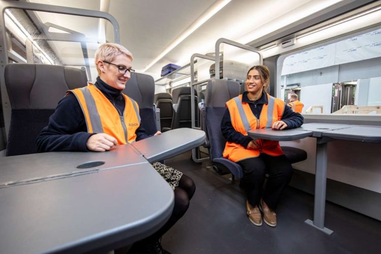 Members of a user group testing an HS2 train. // Credit: HS2