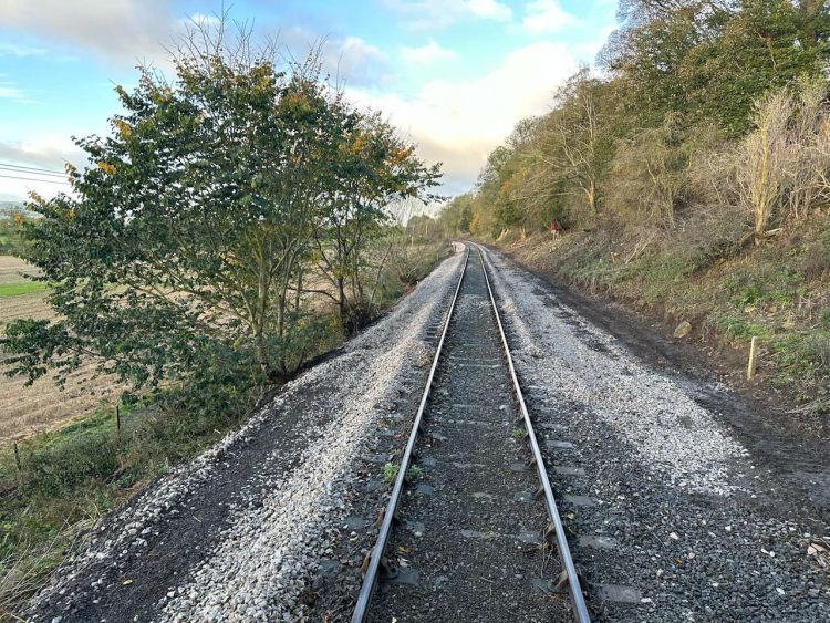 The reinstated section of track. // Credit: Lampitt Rail Services