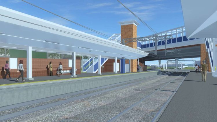 3D visualisation of Salford Crescent from the new platform