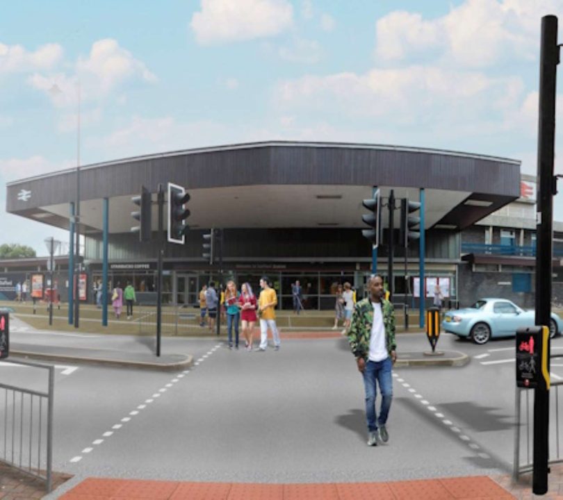 Artist's impression of the new entrance to Stafford railway station