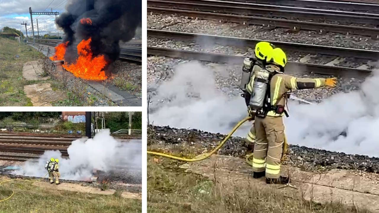 Fire near the railway in Stevenage