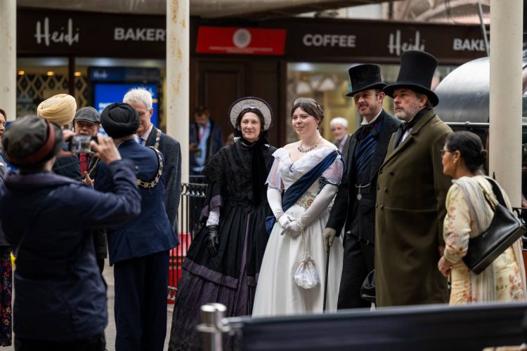 Actors in period costumes representing Queen Victoria and Prince Albert - Great Western Railway