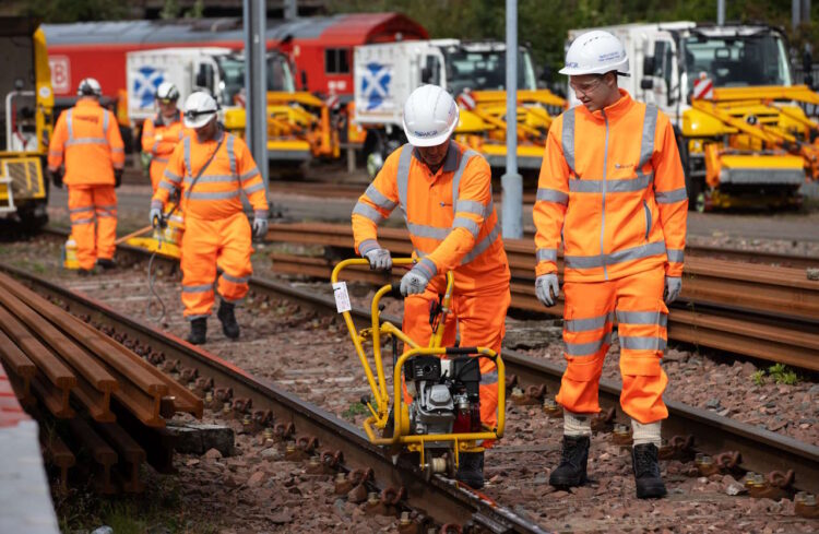 Autumn - Leaf Busting Team cleaning rails