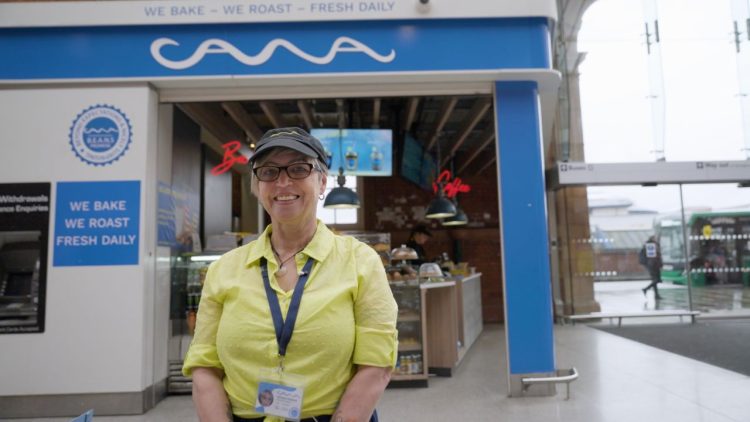 Cawa inside Grand Nottingham train station - Rail Delivery Group