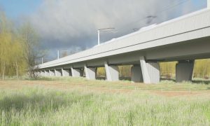 Artist's impression of Edgcote Viaduct. // Credit: HS2