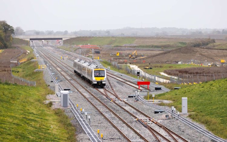 The East West Rail test train at Steeple Claydon. Credit: Network Rail