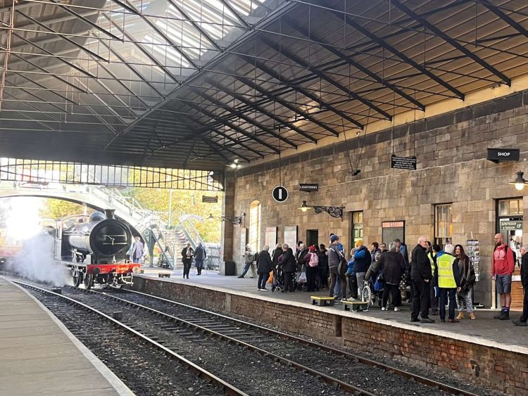 The day trippers waiting for their train at Pickering. // Credit: North Yorkshire Moors Railway