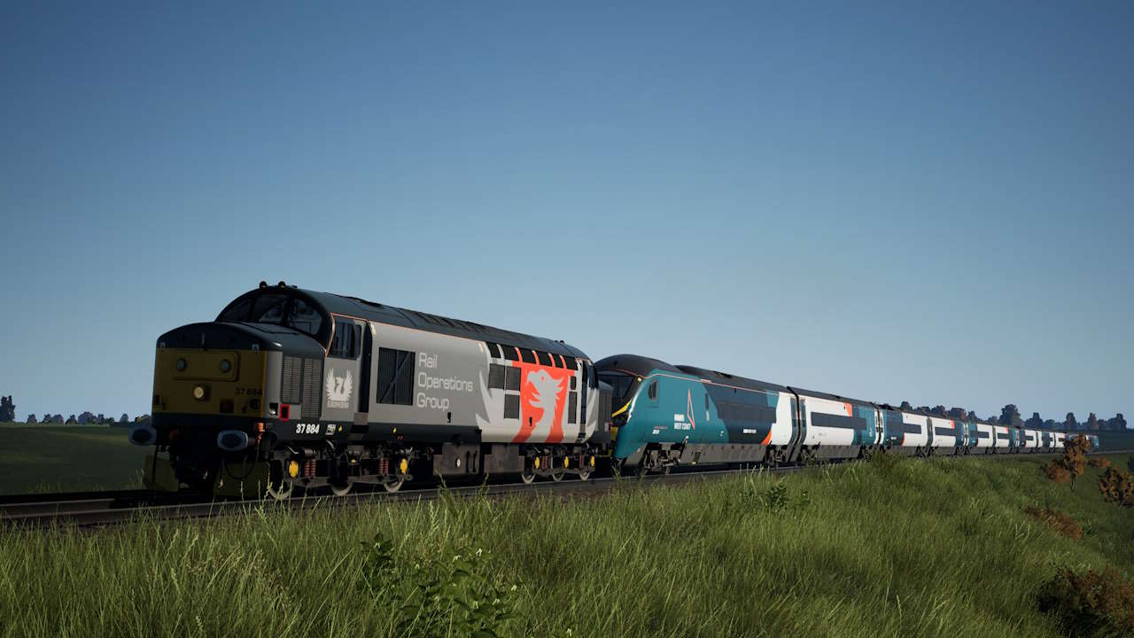 Class 37 drags a Avanti West Coast Pendolino on Blackpool Branches