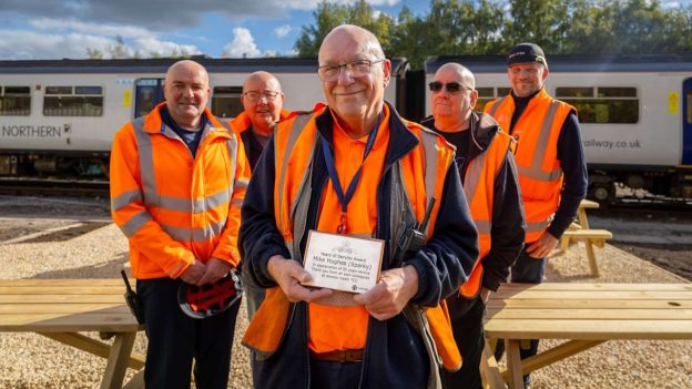 Mike Hughes with his 50 years service certificate. // Credit: Northern