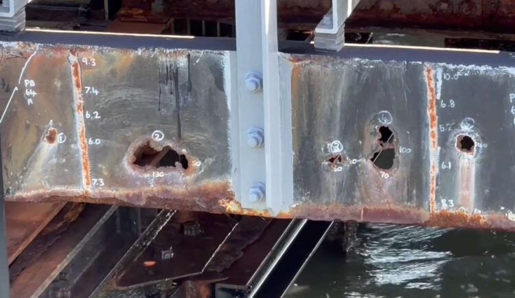 Corrosion on Ryde Pier. // Credit: Network Rail