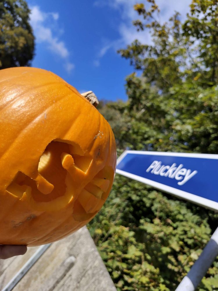 A pumpkin welcome at Pluckley. // Credit: Southeastern