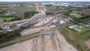 A view of the site of the Rykneld Street bridge works.