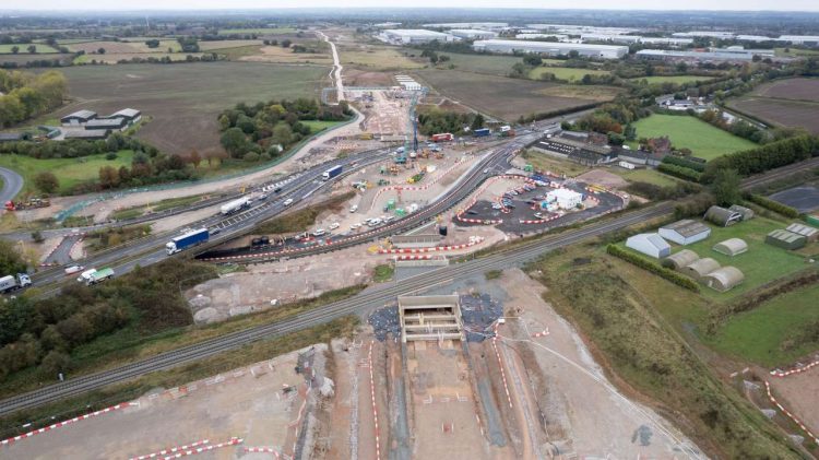 A view of the site of the Rykneld Street bridge works.