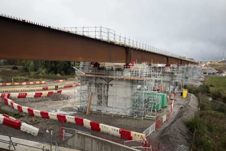 View along the length of the Westbury viaduct deck. // Credit: HS2