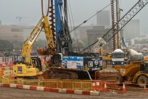 Three 95 tonne piling rigs start foundations work