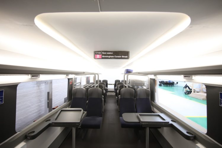 Interior of an HS2 train. // Credit: HS2