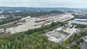 Flooding at Ostrava. // Credit: ÖBB Rail Cargo Group